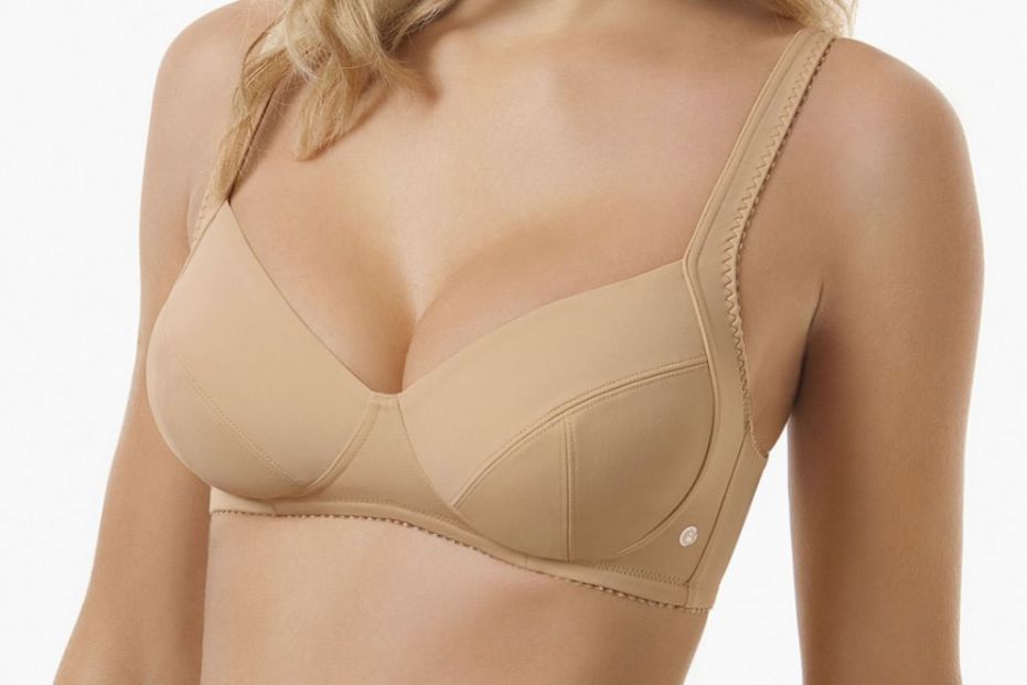 SIèLEI Reggiseno Donna Senza Ferretto foderato in cotone in coppa C Art. 960 colori bianco nero e nudo