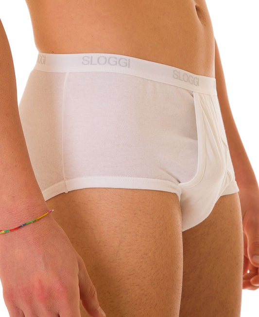 Sloggi Basic Maxi – 2 Slip Uomo Alti con Apertura in Cotone Elasticizzato