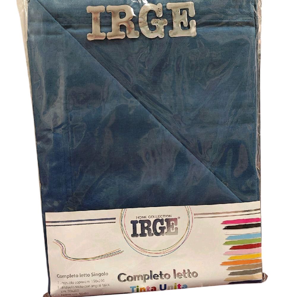 Irge - Completo Lenzuola Singolo in Cotone Tinta Unita
