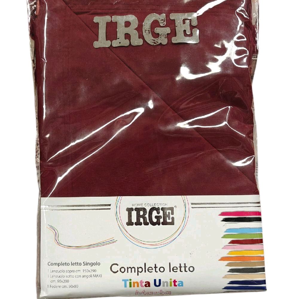 Irge - Completo Lenzuola Singolo in Cotone Tinta Unita