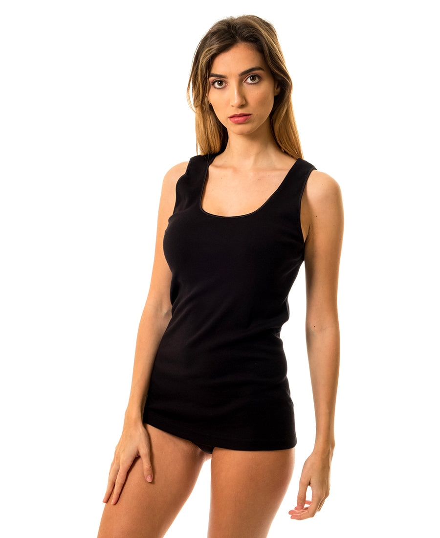 Canotta Spalla Larga Irge 100% Cotone Da Donna – Art. 7000 | Bianca e Nera