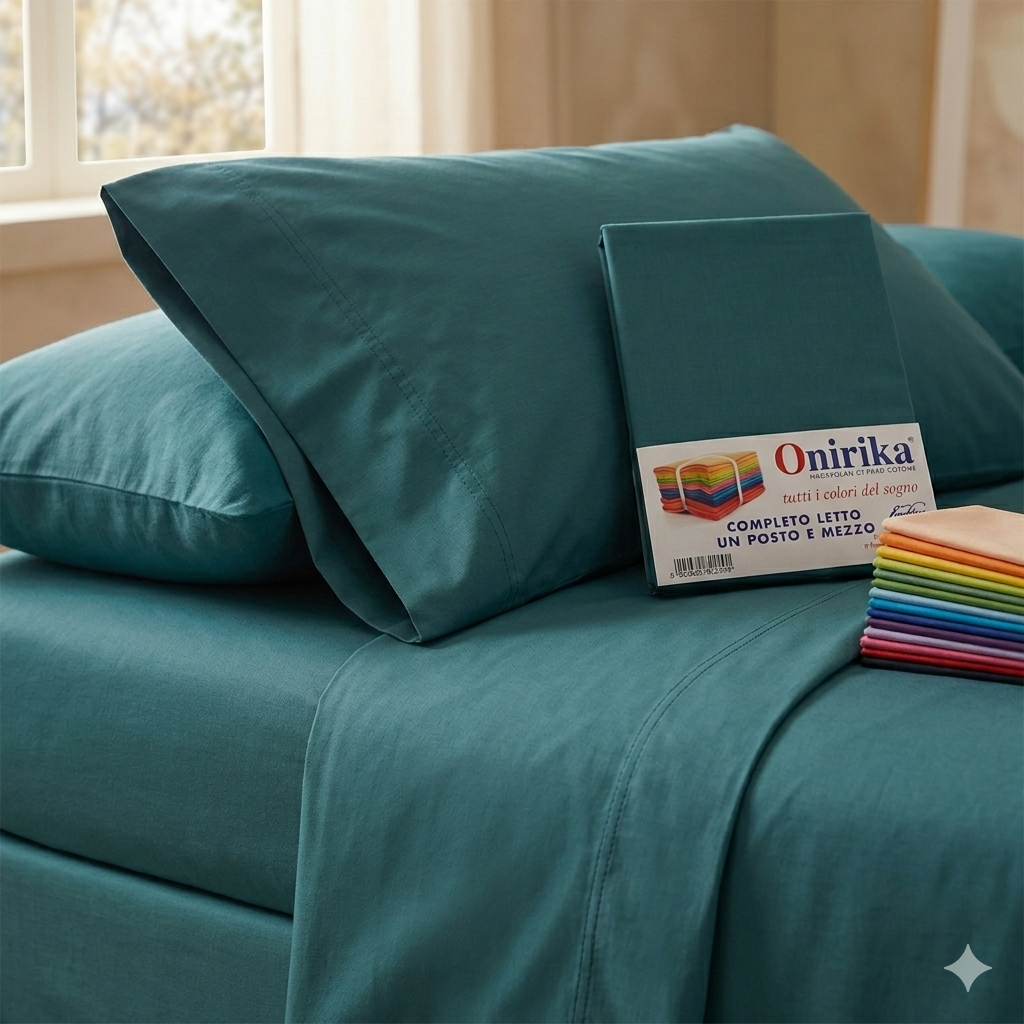 Lenzuola 1 Piazza e Mezza Onirika 100% Cotone – Completo Letto