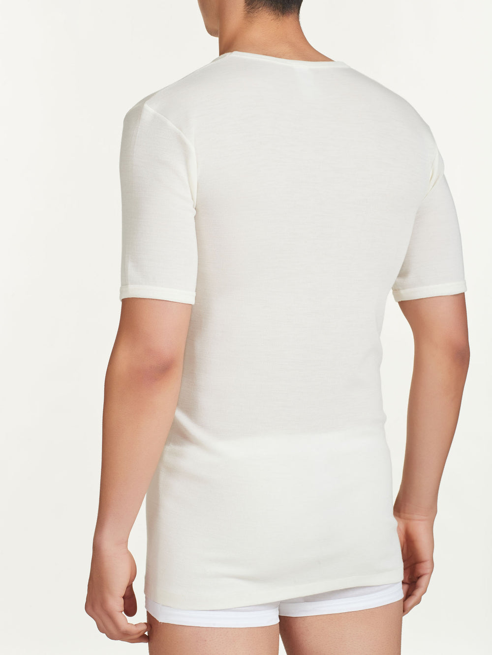 RAGNO - T-Shirt da uomo 100% lana merino extrafine collo a V art. 100merino