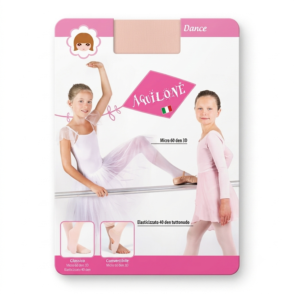 Collant Danza Bambina 60 Den Microfibra Color Cipria – Aquilone