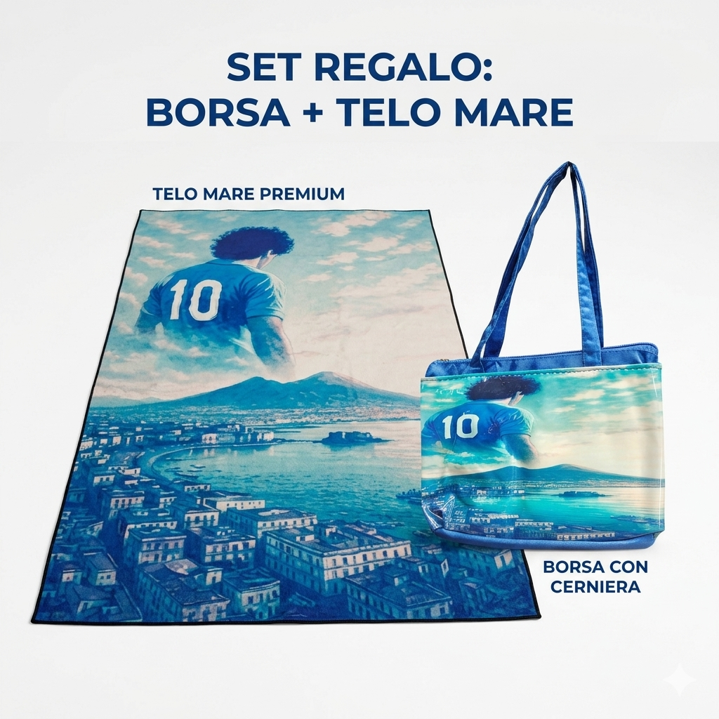 Telo Mare Maradona Microfibra 90x170 cm con Borsa