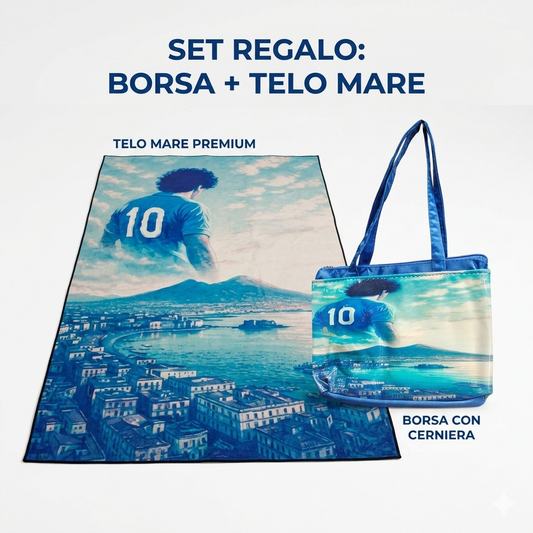 Telo Mare Microfibra 90x170 cm con Borsa – Stampa Maradona