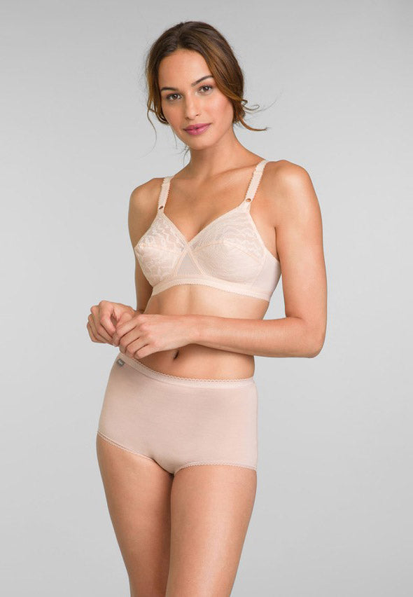Reggiseno Senza Ferretto Playtex Criss Cross 165 – Microfibra e Pizzo | Coppe B-C-D | Bianco Nero Beige