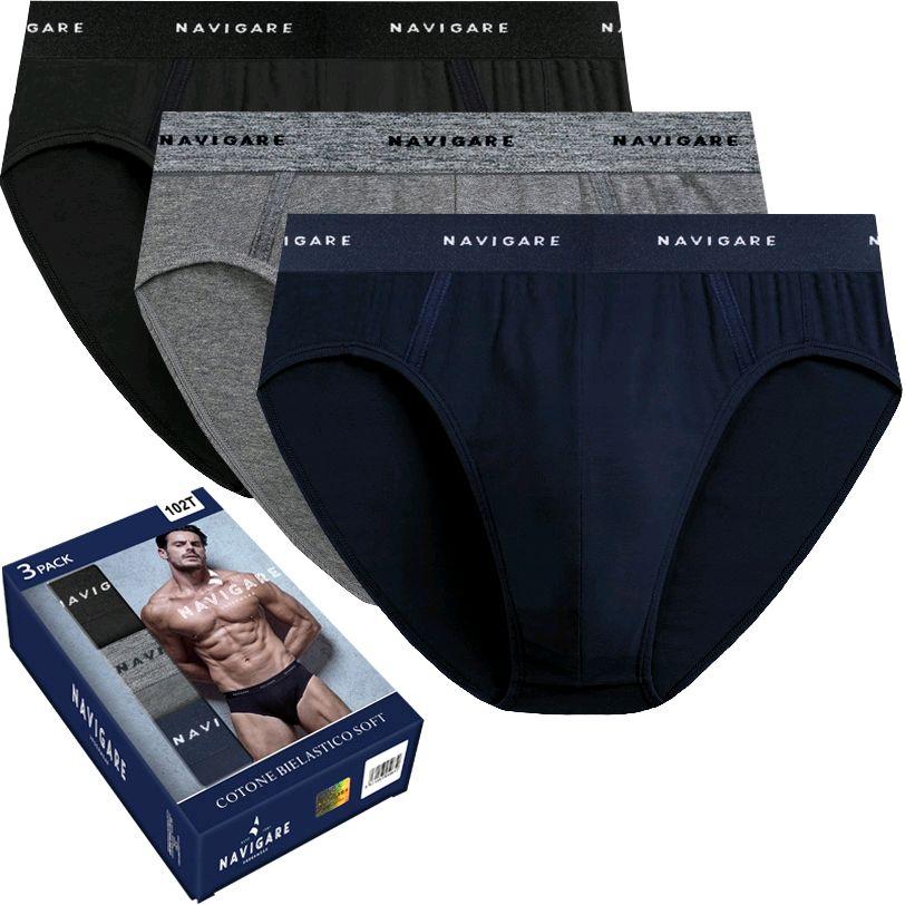 Slip Uomo Navigare Pacco da 3 | Blu Nero Grigio | Art. 102T