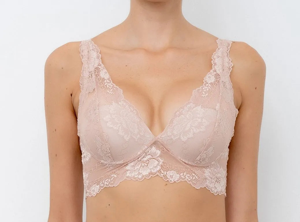 LORMAR - Bralette tutto pizzo con coppe push-up invisibili art. Gem
