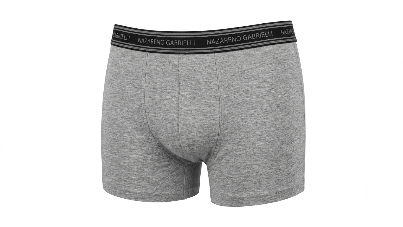 Boxer Uomo Cotone Pacco da 3 – Nazareno Gabrielli Elastico Esterno | Nero Blu Grigio