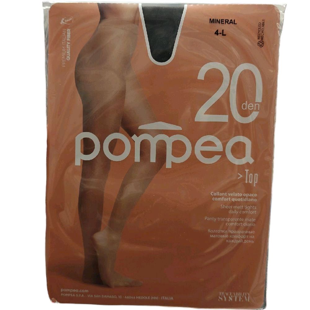 Pompea Collant Velato 20 Den Donna – Nero, Blu, Ambrato, Polvere Dorata, Mineral