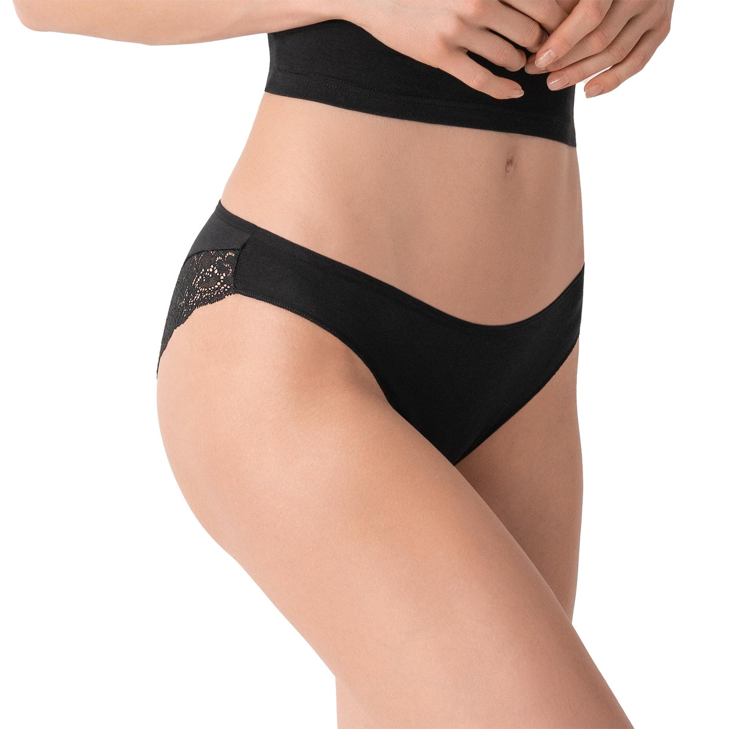 Cotonella – 2 Slip Donna in Cotone con Pizzo e Taglio Laser