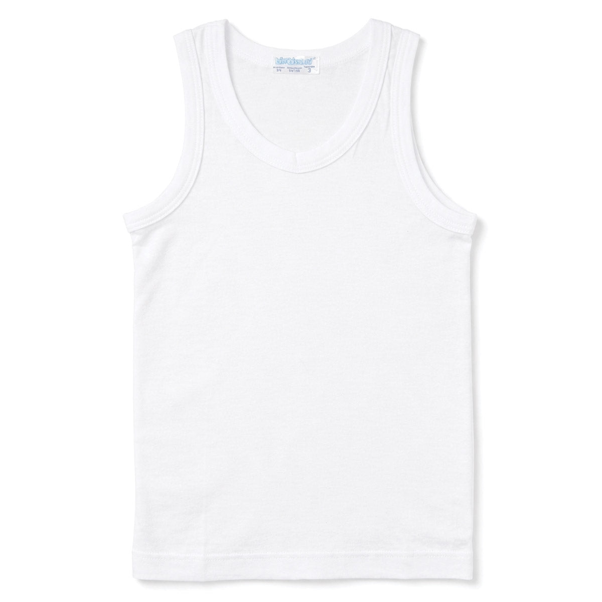 Canottiera Bambino Spalla Larga 100% Cotone – Bianca
