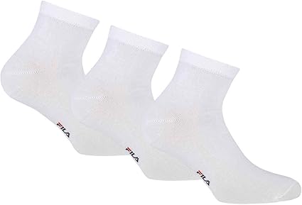 Fila Calzini Quarter Sportivi – Tripack Cotone Mercerizzato | Nero Bianco Blu
