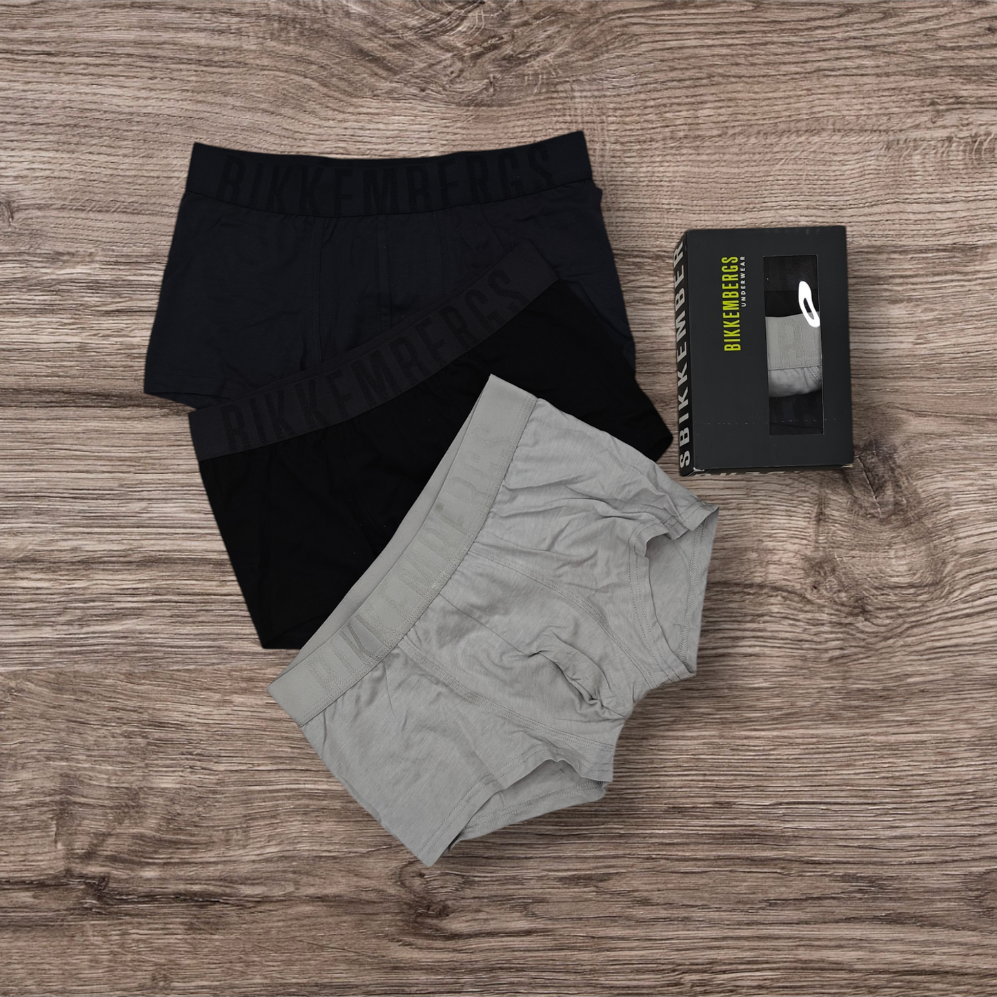 Boxer Uomo Bikkembergs Tri-Pack Cotone Stretch – Nero Grigio Blu
