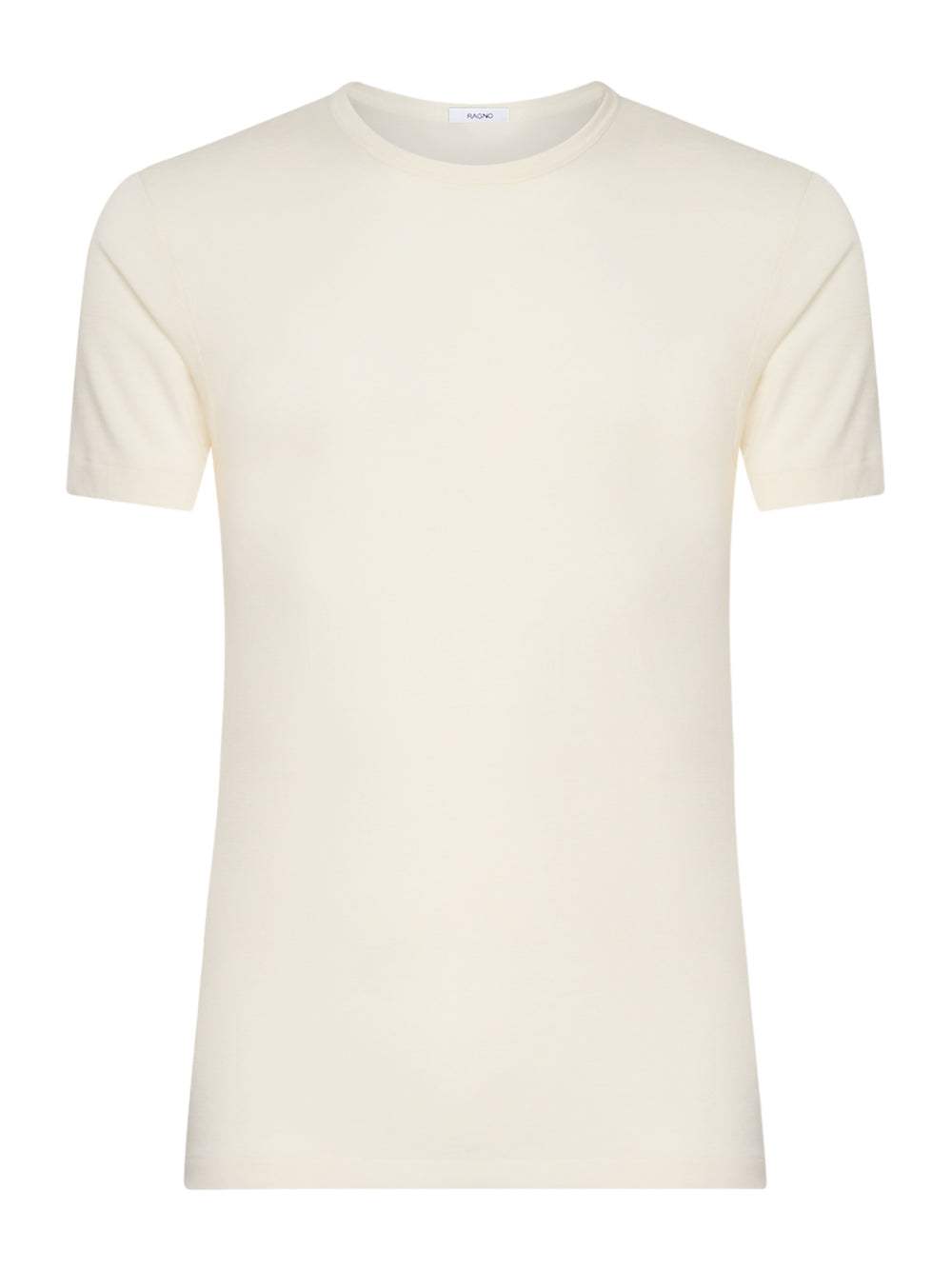 RAGNO - T-Shirt da uomo lana e seta girocollo - bianca o nera art. WoolSilk