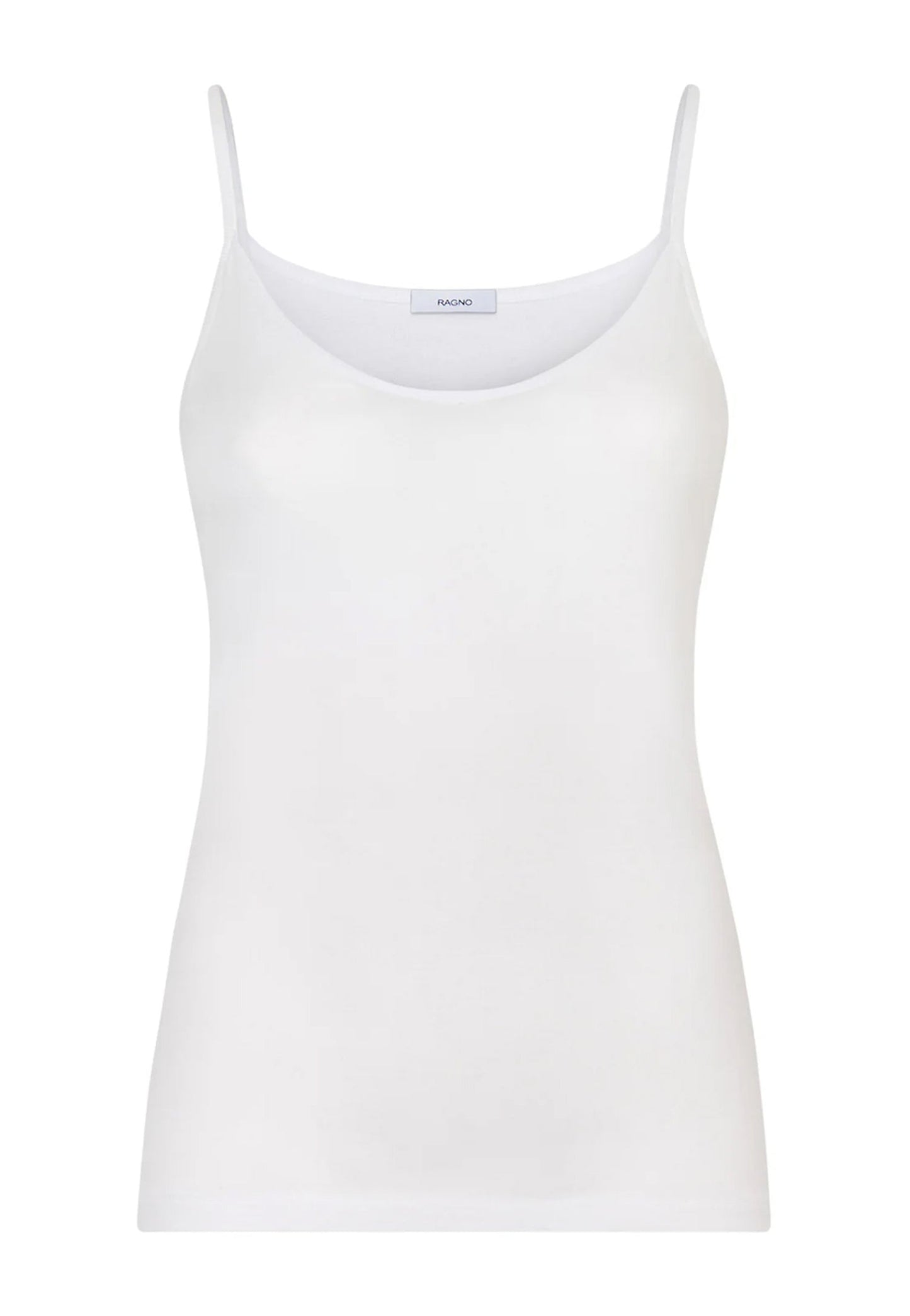 RAGNO - Canotta in filo di scozia a spalla stretta da donna 100% cotone - bianca