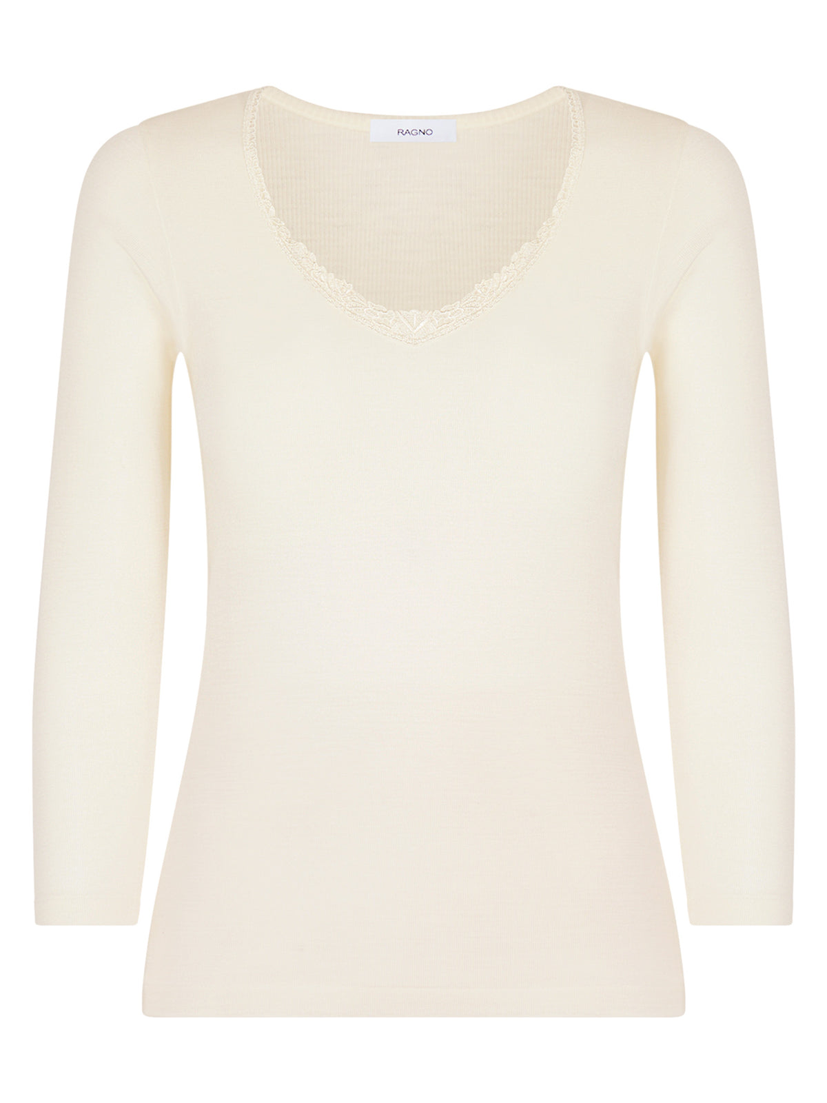 RAGNO - Maglietta pura lana a maniche lunghe da donna art. 100merino