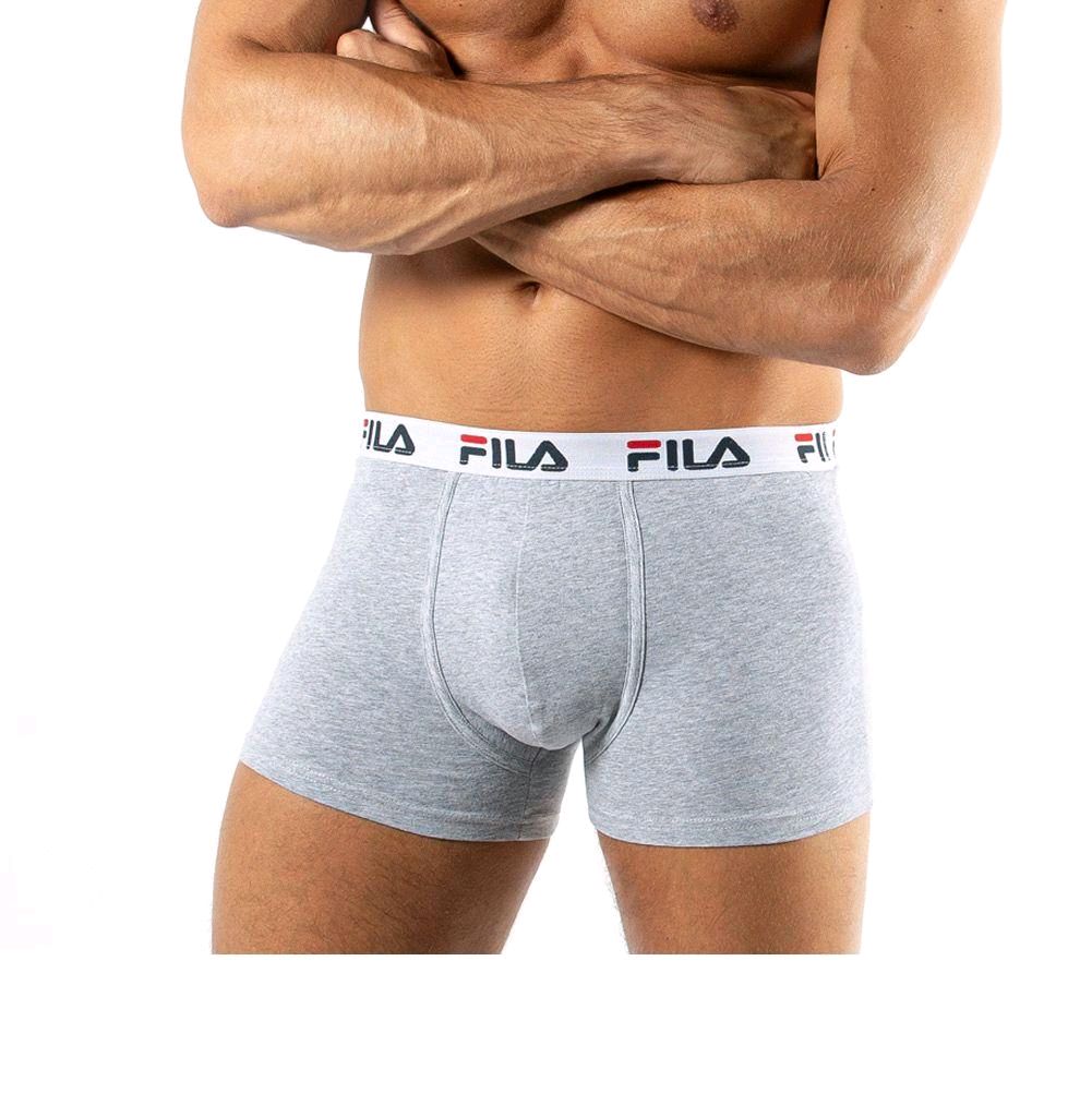 FILA - Pacco Da 2 Boxer in cotone elasticizzato con elastico esterno