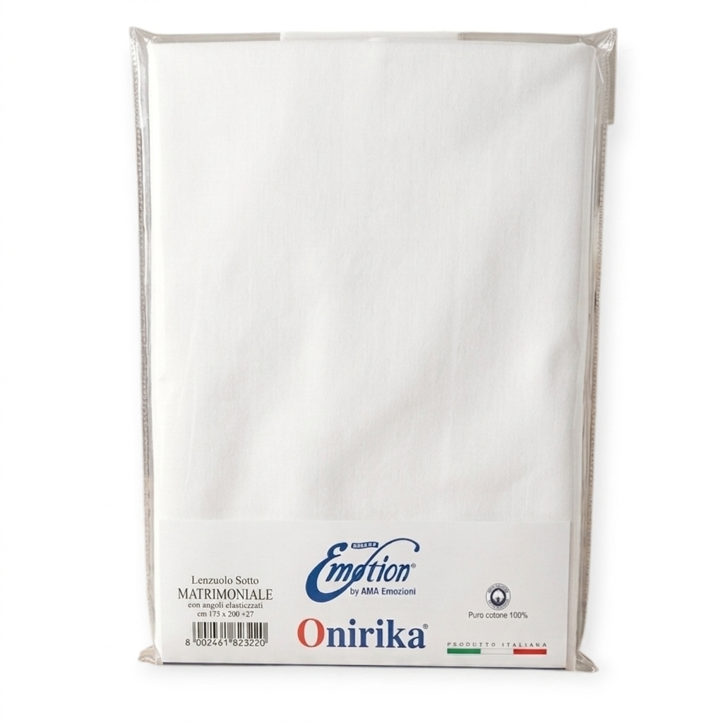 Onirika – Lenzuolo Sotto Matrimoniale con Angoli Elasticizzati 100% Cotone