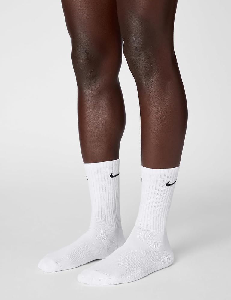 Calzini Nike Everyday Cushioned Crew - Pacco da 3 Paia Nero e Bianco