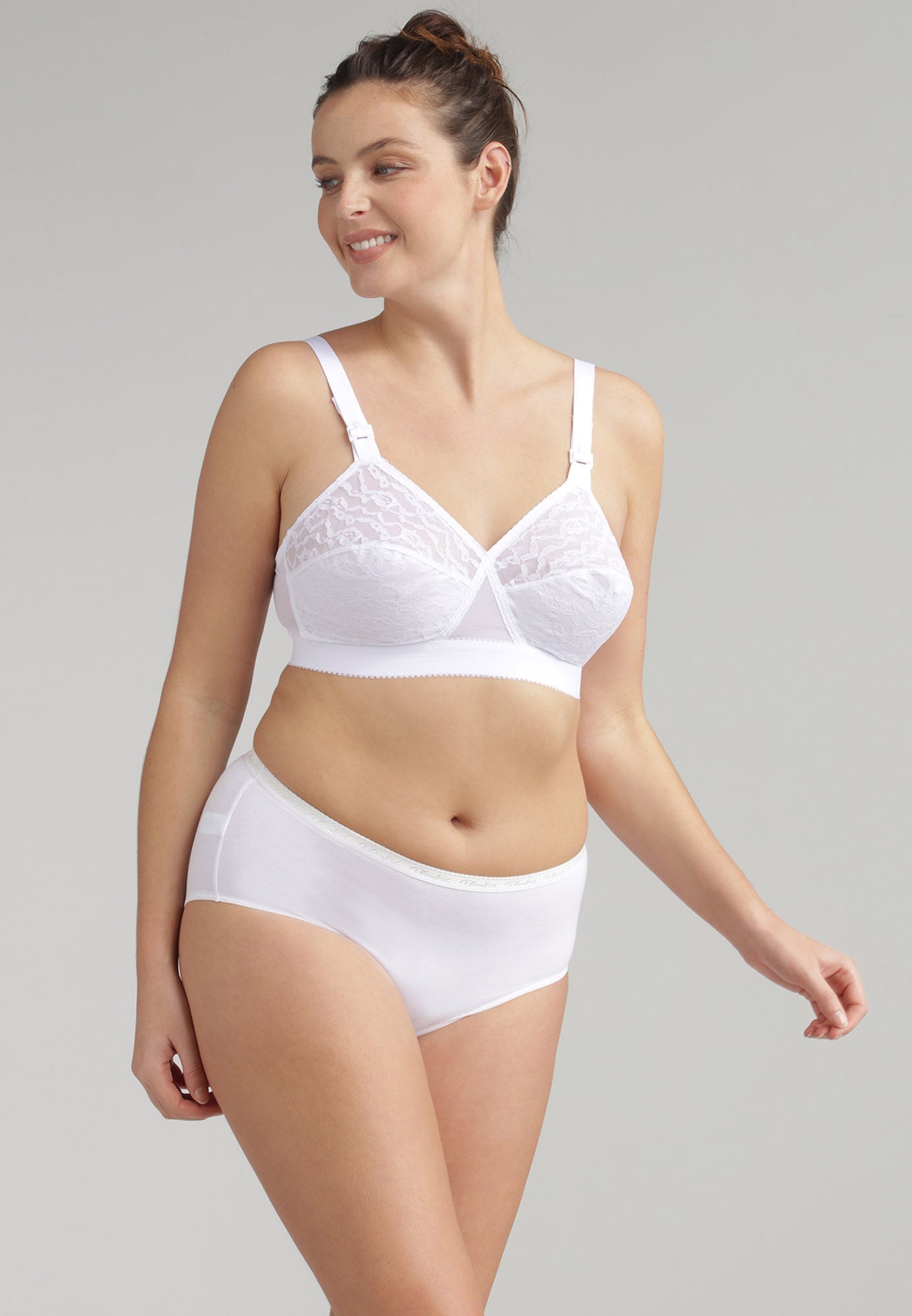 Reggiseno Senza Ferretto Playtex Criss Cross 165 – Microfibra e Pizzo | Coppe B-C-D | Bianco Nero Beige