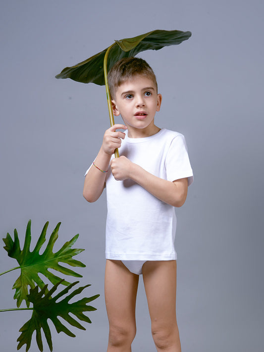 T-Shirt per Bambini 100% Cotone – Bianca